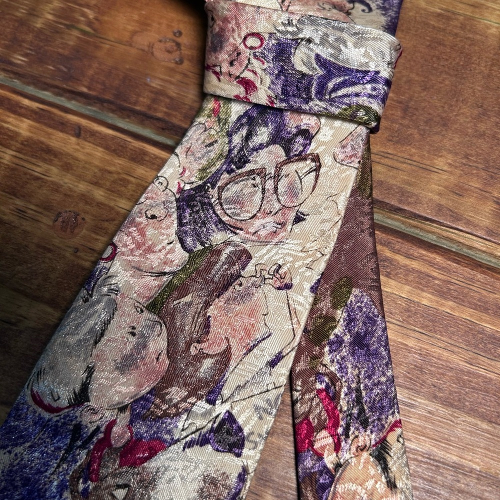 Art to Wear Novelty Graphic Print Neck Tie Formal Manga Revenge Statement Rare